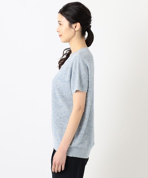 J.PRESS(ジェイプレス)の「【洗える】リネンコットン片畦 ニット(ニット/セーター・レディース・ブラウン系/サックスブルー系/オレンジ系・T13/T15)」の10枚目の写真