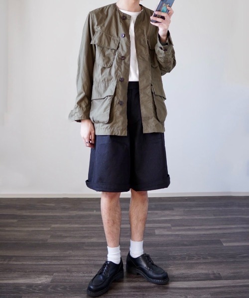 y/m by れぽすけ（イムバイレポスケ）の「グルカハーフパンツ（チノパンツ・メンズ・ブラック/ベージュ・MEDIUM/LARGE）」の12枚目の写真