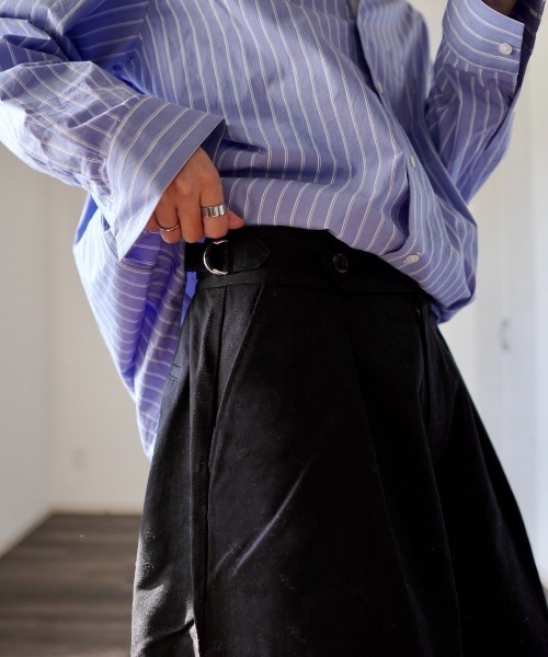 y/m by れぽすけ（イムバイレポスケ）の「グルカハーフパンツ（チノパンツ・メンズ・ブラック/ベージュ・MEDIUM/LARGE）」の3枚目の写真