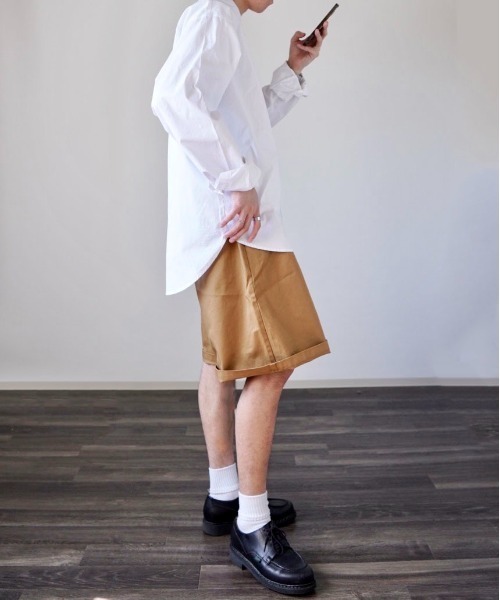 y/m by れぽすけ（イムバイレポスケ）の「グルカハーフパンツ（チノパンツ・メンズ・ブラック/ベージュ・MEDIUM/LARGE）」の13枚目の写真