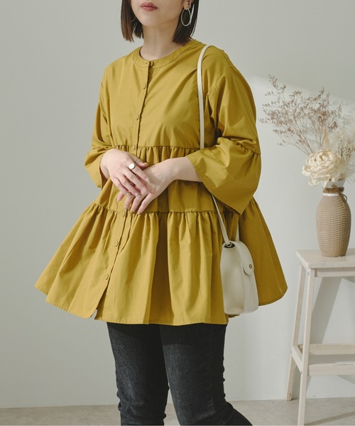 Ambre Neige(アンブルネージュ)の「ティアードチュニック/【WEB/EC限定商品】(シャツ/ブラウス・レディース・レッド/イエロー/アイボリー/モカ・FREE)」の18枚目の写真