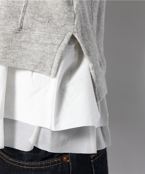 SHIPS for women（シップスフォーウィメン）の「312040070裏毛　コンビプルオーバー（Tシャツ/カットソー・レディース・グレー/ダークグレー/ブラック・38/36）」の13枚目の写真