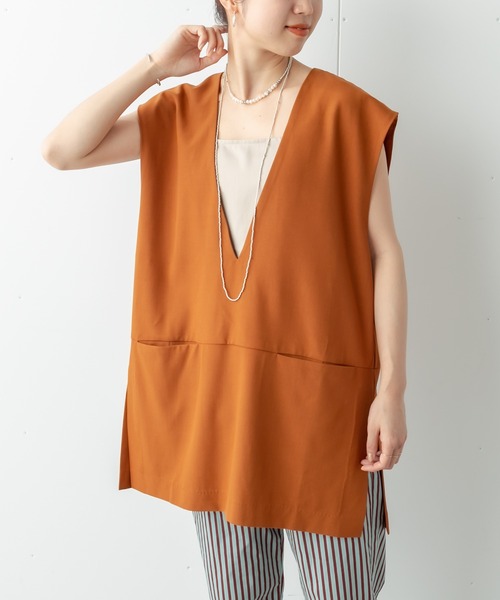 Omekashi(オメカシ)の「深Vベスト(ベスト・レディース・ブラウン/ブラック/ライム・FREE)」の7枚目の写真