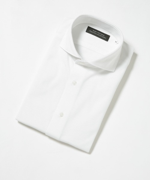 カッタウェイシャツ シャツ ブラウス トップス ドレスカノコ カッタウェイシャツ 半袖 シャツ ブラウス Nano Universe ナノユニバース のファッション