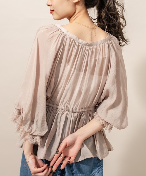 mline（エムライン）の「[mline] WEB限定 半袖袖口レースブラウス（シャツ/ブラウス・レディース・オフホワイト/ブラック/ベージュ・FREE）」の20枚目の写真