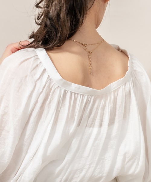 mline（エムライン）の「[mline] WEB限定 半袖袖口レースブラウス（シャツ/ブラウス・レディース・オフホワイト/ブラック/ベージュ・FREE）」の15枚目の写真