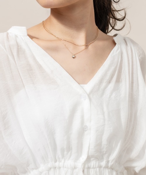 mline（エムライン）の「[mline] WEB限定 半袖袖口レースブラウス（シャツ/ブラウス・レディース・オフホワイト/ブラック/ベージュ・FREE）」の21枚目の写真