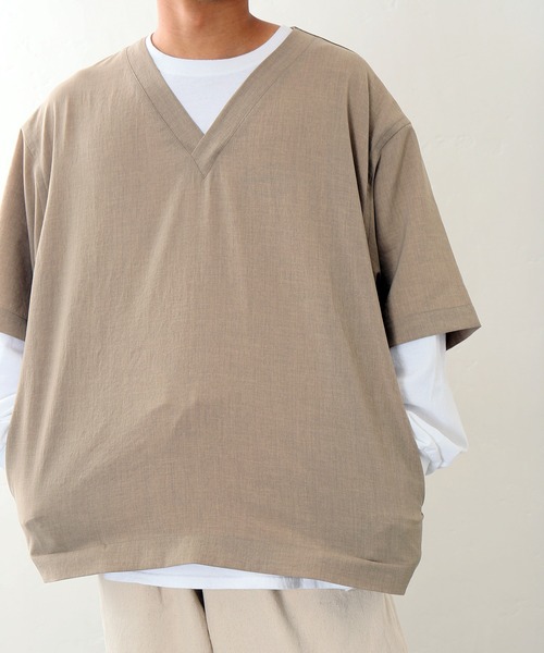 JOURNAL STANDARD(ジャーナルスタンダード)の「【EVALET / エバレット】ストレッチ ウォッシャブル Vネック Tシャツ(Tシャツ/カットソー・メンズ・チャコールグレー/ベージュ/タン・SMALL/MEDIUM/LARGE)」の22枚目の写真