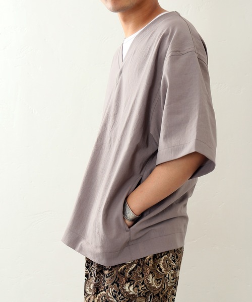 JOURNAL STANDARD(ジャーナルスタンダード)の「【EVALET / エバレット】ストレッチ ウォッシャブル Vネック Tシャツ(Tシャツ/カットソー・メンズ・チャコールグレー/ベージュ/タン・SMALL/MEDIUM/LARGE)」の19枚目の写真