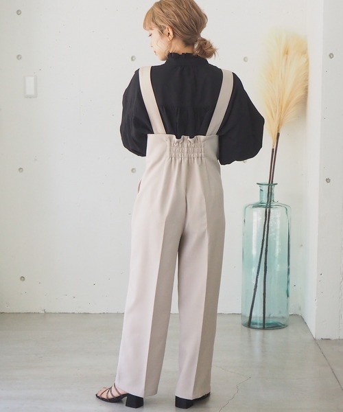 ブラウス シャツ Dog PT ハイネックブラウス レディース tiptop（ティップトップ）の「2021SS 多釦フリルハイネック