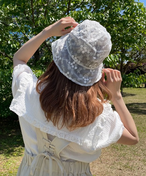 SLURR(スラ―)の「レースバケットハット(ハット・レディース・ブラック/ホワイト・FREE)」の2枚目の写真