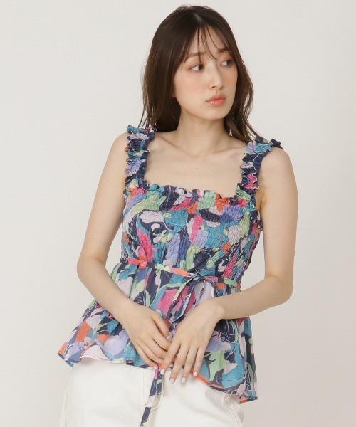 REDYAZEL(レディアゼル)の「オリジナルリゾートプリントシャーリングブラウス(シャツ/ブラウス・レディース・ネイビー/オフホワイト・FREE)」の15枚目の写真