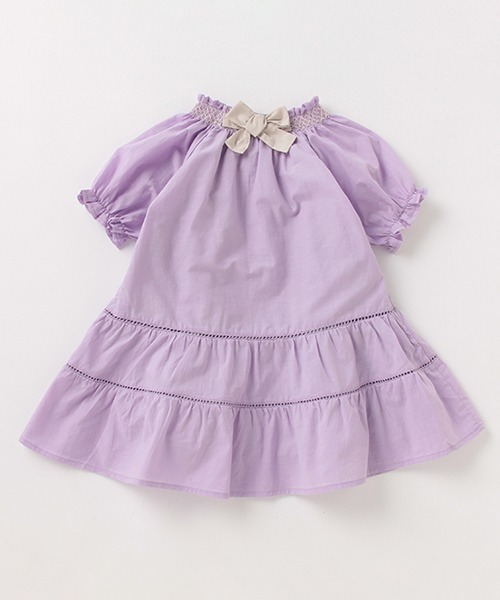 petit main(プティマイン)の「デイジー刺しゅうパフ袖ワンピース(ワンピース・キッズ・ラベンダー/イエロー・100cm/90cm/110cm/120cm/80cm/130cm)」の12枚目の写真