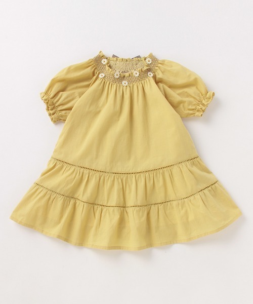 petit main(プティマイン)の「デイジー刺しゅうパフ袖ワンピース(ワンピース・キッズ・ラベンダー/イエロー・100cm/90cm/110cm/120cm/80cm/130cm)」の13枚目の写真