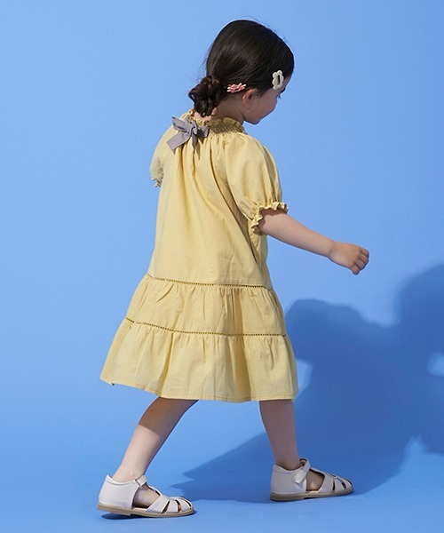 petit main(プティマイン)の「デイジー刺しゅうパフ袖ワンピース(ワンピース・キッズ・ラベンダー/イエロー・100cm/90cm/110cm/120cm/80cm/130cm)」の15枚目の写真