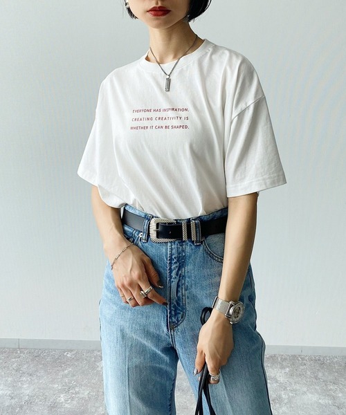 PAGEBOY(ページボーイ)の「ヴィンテージモードフォトTシャツ(Tシャツ/カットソー・レディース・チャコールグレー/ブラック/オフホワイト・FREE)」の4枚目の写真