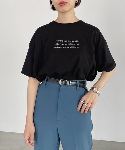PAGEBOY(ページボーイ)の「ヴィンテージモードフォトTシャツ(Tシャツ/カットソー・レディース・チャコールグレー/ブラック/オフホワイト・FREE)」の6枚目の写真