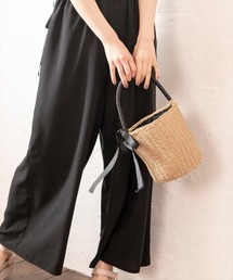 WILLSELECTION | ★ラタン風バイカラーリボンバッグ(かごバッグ)