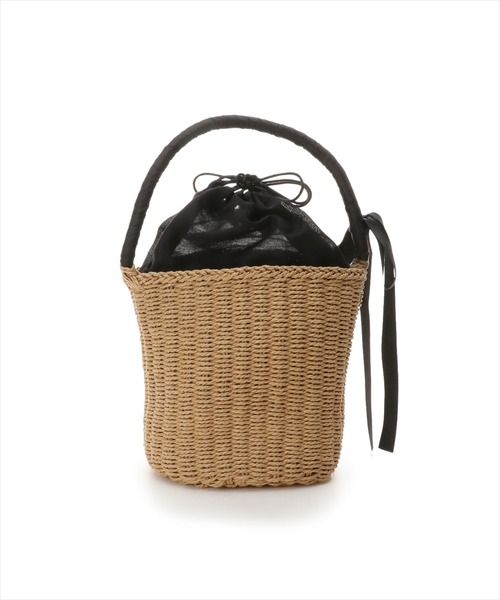 WILLSELECTION（ウィルセレクション）の「ラタン風バイカラーリボンバッグ（かごバッグ・レディース・ベージュ・FREE）」の8枚目の写真