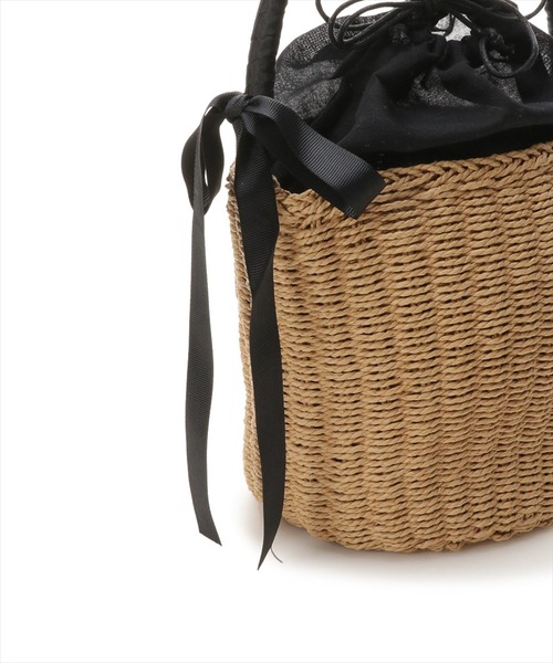 WILLSELECTION（ウィルセレクション）の「ラタン風バイカラーリボンバッグ（かごバッグ・レディース・ベージュ・FREE）」の11枚目の写真