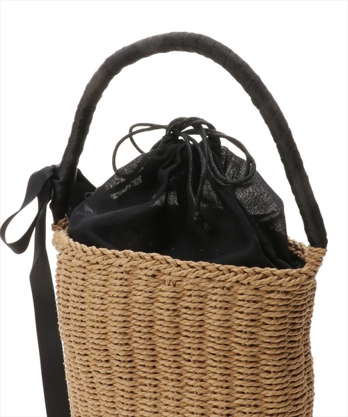 WILLSELECTION（ウィルセレクション）の「ラタン風バイカラーリボンバッグ（かごバッグ・レディース・ベージュ・FREE）」の12枚目の写真