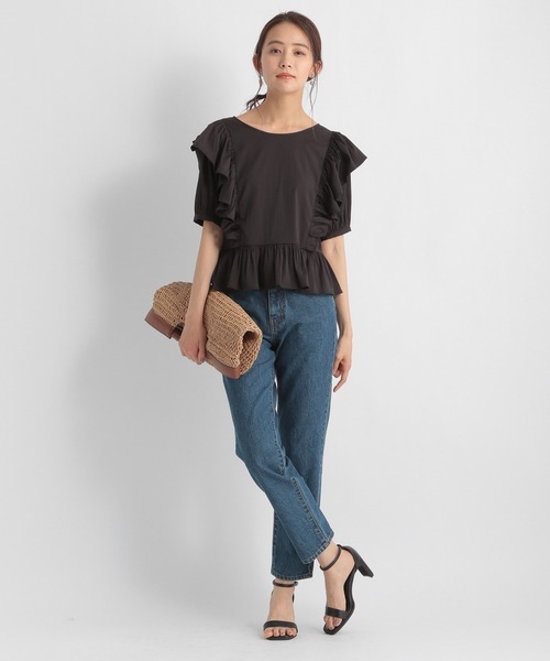 Andemiu（アンデミュウ）の「【二の腕美人】ペプラムフリルブラウス953947（シャツ/ブラウス・レディース・ブラウン/ブラック/オフホワイト・FREE）」の12枚目の写真