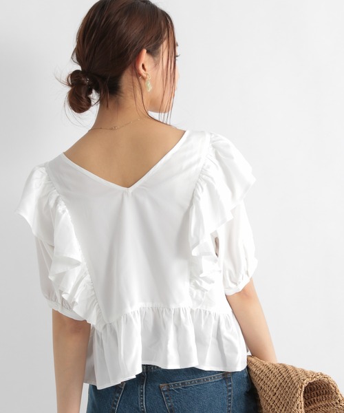 Andemiu（アンデミュウ）の「【二の腕美人】ペプラムフリルブラウス953947（シャツ/ブラウス・レディース・ブラウン/ブラック/オフホワイト・FREE）」の15枚目の写真