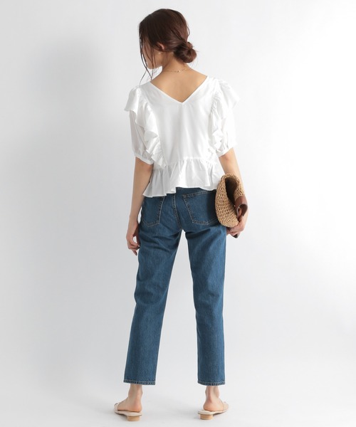 Andemiu（アンデミュウ）の「【二の腕美人】ペプラムフリルブラウス953947（シャツ/ブラウス・レディース・ブラウン/ブラック/オフホワイト・FREE）」の17枚目の写真