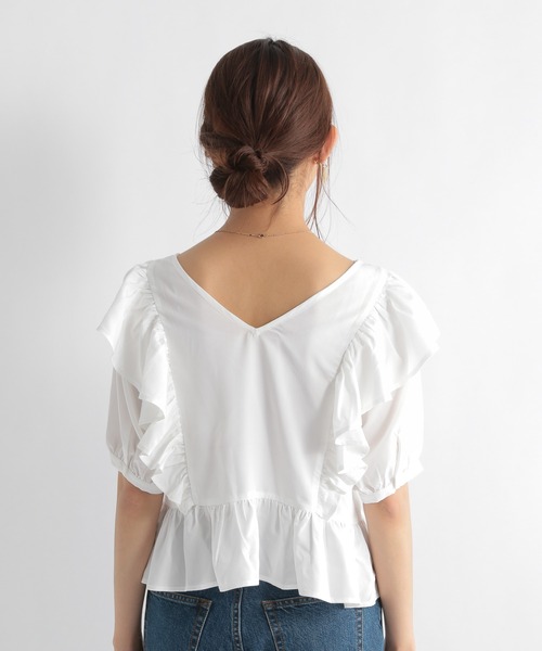 Andemiu（アンデミュウ）の「【二の腕美人】ペプラムフリルブラウス953947（シャツ/ブラウス・レディース・ブラウン/ブラック/オフホワイト・FREE）」の20枚目の写真