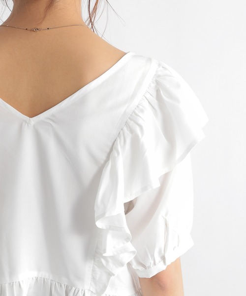 Andemiu（アンデミュウ）の「【二の腕美人】ペプラムフリルブラウス953947（シャツ/ブラウス・レディース・ブラウン/ブラック/オフホワイト・FREE）」の21枚目の写真