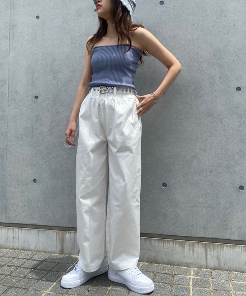 WEGO（ウィゴー）の「WEGO/リブニットキャミソール（キャミソール・レディース・サックスブルー/ピンク/ブラウン/パープル/ホワイト/ブラック・FREE）」の16枚目の写真