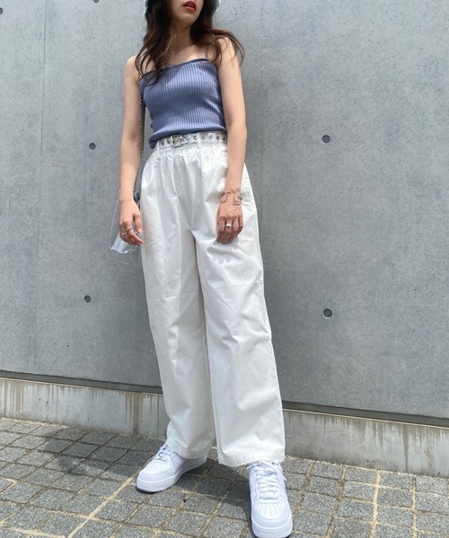 WEGO（ウィゴー）の「WEGO/リブニットキャミソール（キャミソール・レディース・サックスブルー/ピンク/ブラウン/パープル/ホワイト/ブラック・FREE）」の15枚目の写真