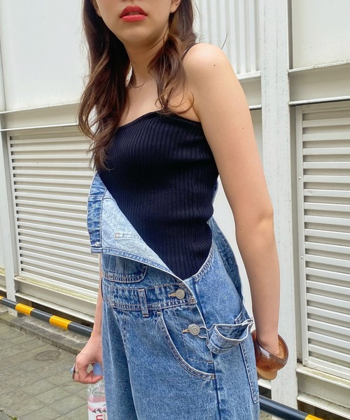 WEGO（ウィゴー）の「WEGO/リブニットキャミソール（キャミソール・レディース・サックスブルー/ピンク/ブラウン/パープル/ホワイト/ブラック・FREE）」の21枚目の写真