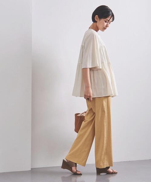 UNITED ARROWS（ユナイテッドアローズ）の「UBC P F/FRONT ティアード ブラウス（シャツ/ブラウス・レディース・ピンク/オフホワイト/ネイビー・FREE）」の7枚目の写真