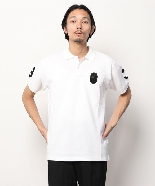 A BATHING APE（アベイシングエイプ）の「LARGE APE HEAD POLO M（ポロシャツ・メンズ・ブラック/ホワイト/ネイビー・XX-LARGE/MEDIUM/SMALL/LARGE/X-LARGE）」の9枚目の写真