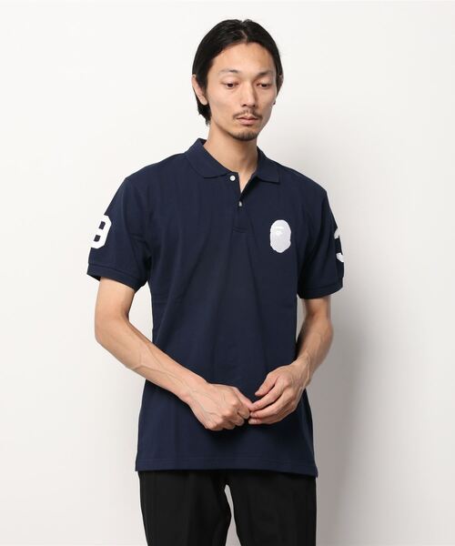 A BATHING APE（アベイシングエイプ）の「LARGE APE HEAD POLO M（ポロシャツ・メンズ・ブラック/ホワイト/ネイビー・XX-LARGE/MEDIUM/SMALL/LARGE/X-LARGE）」の17枚目の写真