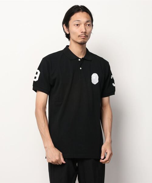 A BATHING APE（アベイシングエイプ）の「LARGE APE HEAD POLO M（ポロシャツ・メンズ・ブラック/ホワイト/ネイビー・XX-LARGE/MEDIUM/SMALL/LARGE/X-LARGE）」の13枚目の写真