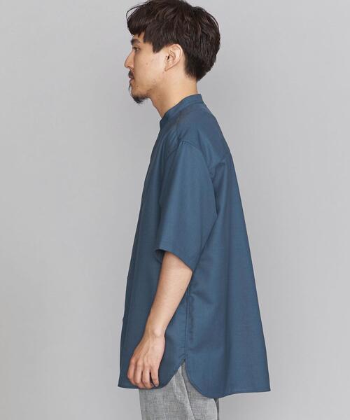 BEAUTY&YOUTH UNITED ARROWS（ビューティーアンドユースユナイテッドアローズ）の「BY ウーステッド バンドカラー シャツ（シャツ/ブラウス・メンズ・ブラウン/ナチュラル/ロイヤルブルー・SMALL/MEDIUM/LARGE/X-LARGE）」の5枚目の写真