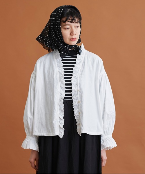 Malle（マル）の「Malle　コットン/ドットプリントスカーフ（バンダナ/スカーフ・レディース・ブラック・FREE）」の7枚目の写真