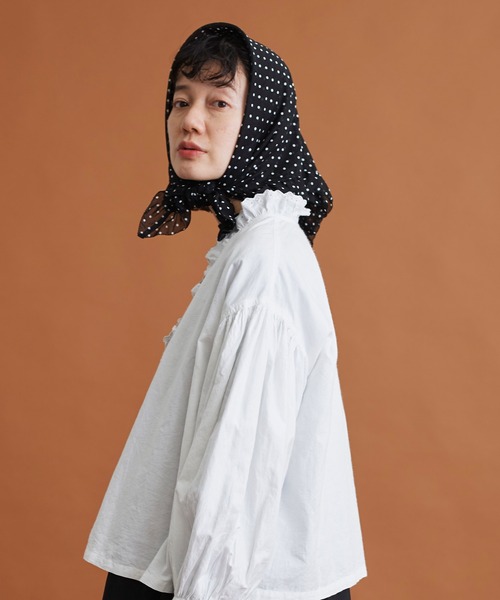 Malle（マル）の「Malle　コットン/ドットプリントスカーフ（バンダナ/スカーフ・レディース・ブラック・FREE）」の10枚目の写真