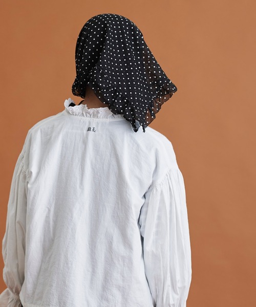 Malle（マル）の「Malle　コットン/ドットプリントスカーフ（バンダナ/スカーフ・レディース・ブラック・FREE）」の9枚目の写真