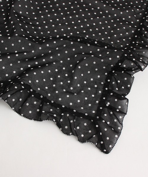 Malle（マル）の「Malle　コットン/ドットプリントスカーフ（バンダナ/スカーフ・レディース・ブラック・FREE）」の12枚目の写真