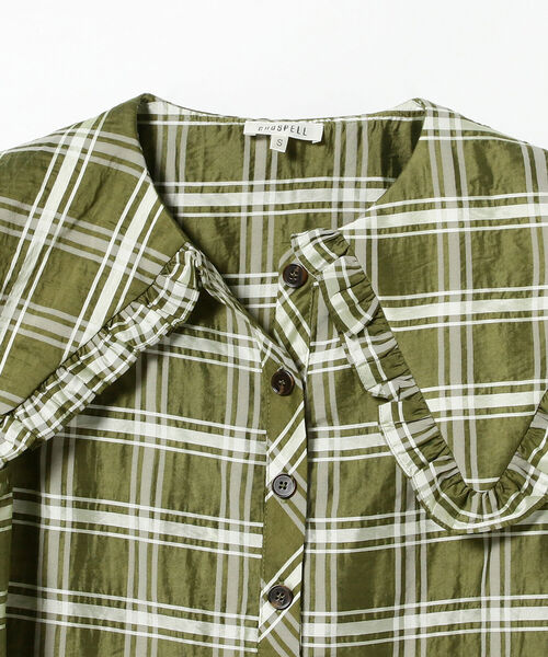 Ray BEAMS（レイビームス）の「GHOSPELL / Tide Check Blouse（シャツ/ブラウス・レディース・グリーン・ONE SIZE）」の3枚目の写真