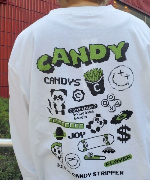 Candy Stripper（キャンディストリッパー）の「GEEK OUT ロングスリーブTシャツ（Tシャツ/カットソー・レディース・ブラック/パープル/オフホワイト・2）」の2枚目の写真