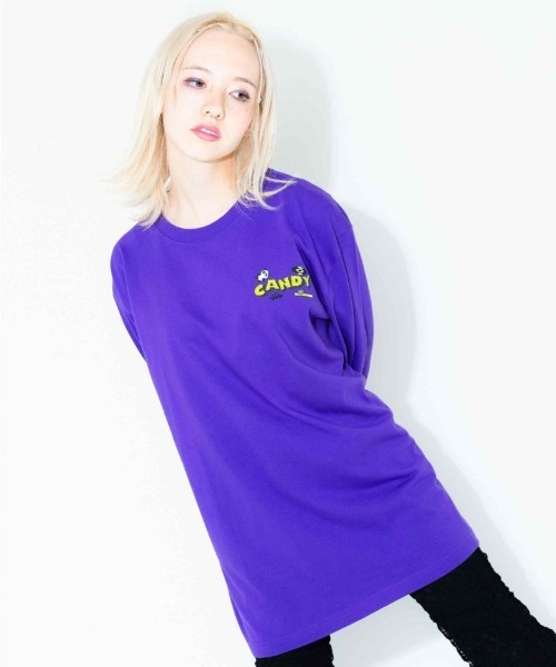 Candy Stripper（キャンディストリッパー）の「GEEK OUT ロングスリーブTシャツ（Tシャツ/カットソー・レディース・ブラック/パープル/オフホワイト・2）」の7枚目の写真