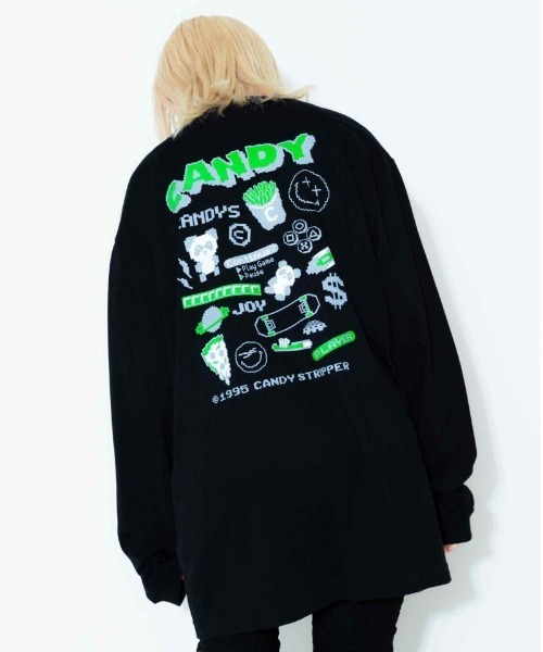 Candy Stripper（キャンディストリッパー）の「GEEK OUT ロングスリーブTシャツ（Tシャツ/カットソー・レディース・ブラック/パープル/オフホワイト・2）」の11枚目の写真