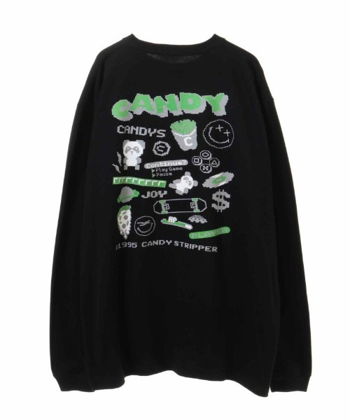 Candy Stripper（キャンディストリッパー）の「GEEK OUT ロングスリーブTシャツ（Tシャツ/カットソー・レディース・ブラック/パープル/オフホワイト・2）」の5枚目の写真