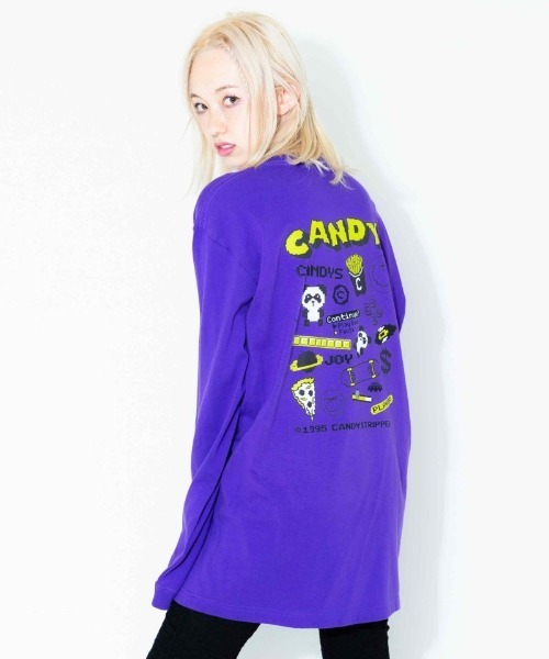 Candy Stripper（キャンディストリッパー）の「GEEK OUT ロングスリーブTシャツ（Tシャツ/カットソー・レディース・ブラック/パープル/オフホワイト・2）」の20枚目の写真