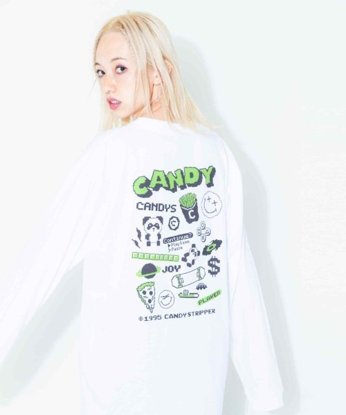 Candy Stripper（キャンディストリッパー）の「GEEK OUT ロングスリーブTシャツ（Tシャツ/カットソー・レディース・ブラック/パープル/オフホワイト・2）」の19枚目の写真