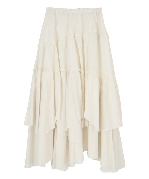 titivate（ティティベイト）の「ランダムティアードスカート（スカート・レディース・モカ/アイボリー/ブラック/ライトカーキ/グレイッシュベージュ・M/S/L）」の6枚目の写真